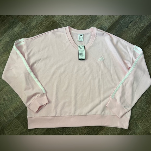 Adidas Women's V-Neck Sweatshirt and Cuffed Midrise Sweatpant Set- Size 2XL - Picture 2 of 13